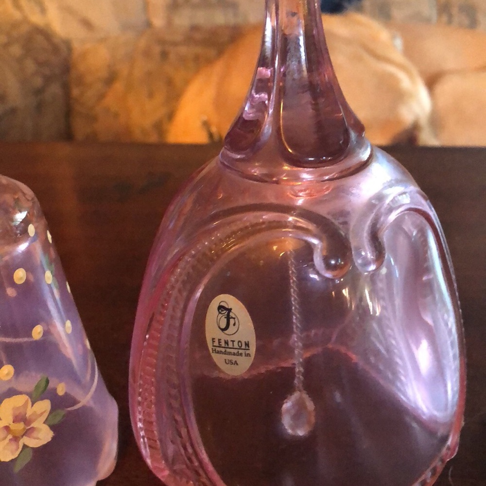 This is a pink Fenton Bell with the tag.